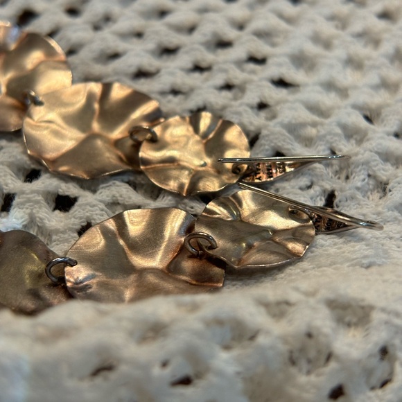 Vintage Itaor Italian Made Solid 9.25 Beveled Silver 3 Tier Drop Earrings - Picture 5 of 6